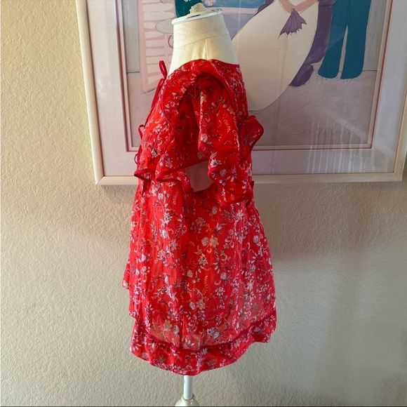 Dear John Noor Double Ruffle Sleeve Top Trailing Vines - Picture 5 of 7